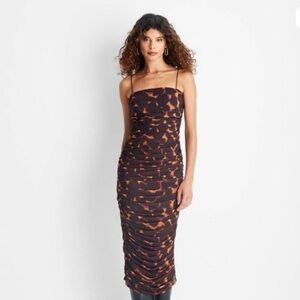 Women's Sleeveless Sheer Midi
Dress - Future Collective Black Tortoise 1X